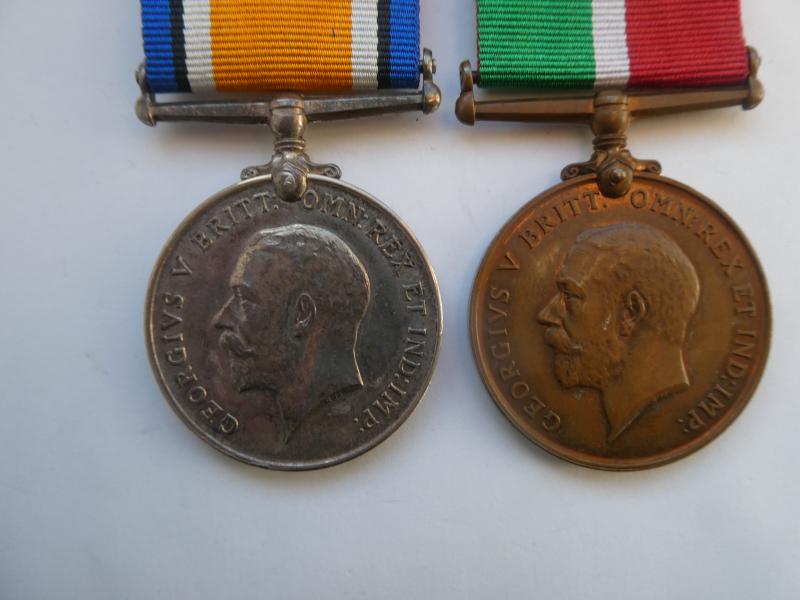 BRITISH WAR MEDAL AND MERCANTILE MARINE MEDAL PAIR -TO WILLIAM JOHN BARBER BORN LIVERPOOL 1872