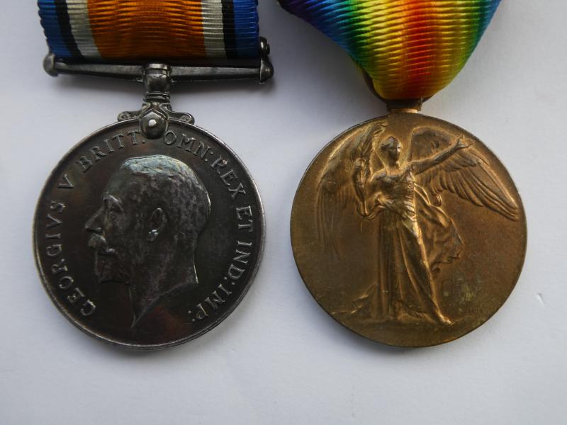 BRITISH WAR VICTORY MEDALS TO FRANK PERCY BULLEN-7TH BTN LEICESTER REGT-KILLED IN ACTION ON 17TH APRIL 1918