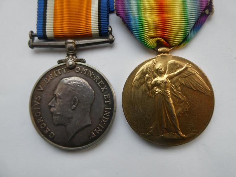 BRITISH WAR AND VICTORY MEDALS-TO PARDON DUKE OF CORNWALL'S LIGHT INFANTRY-