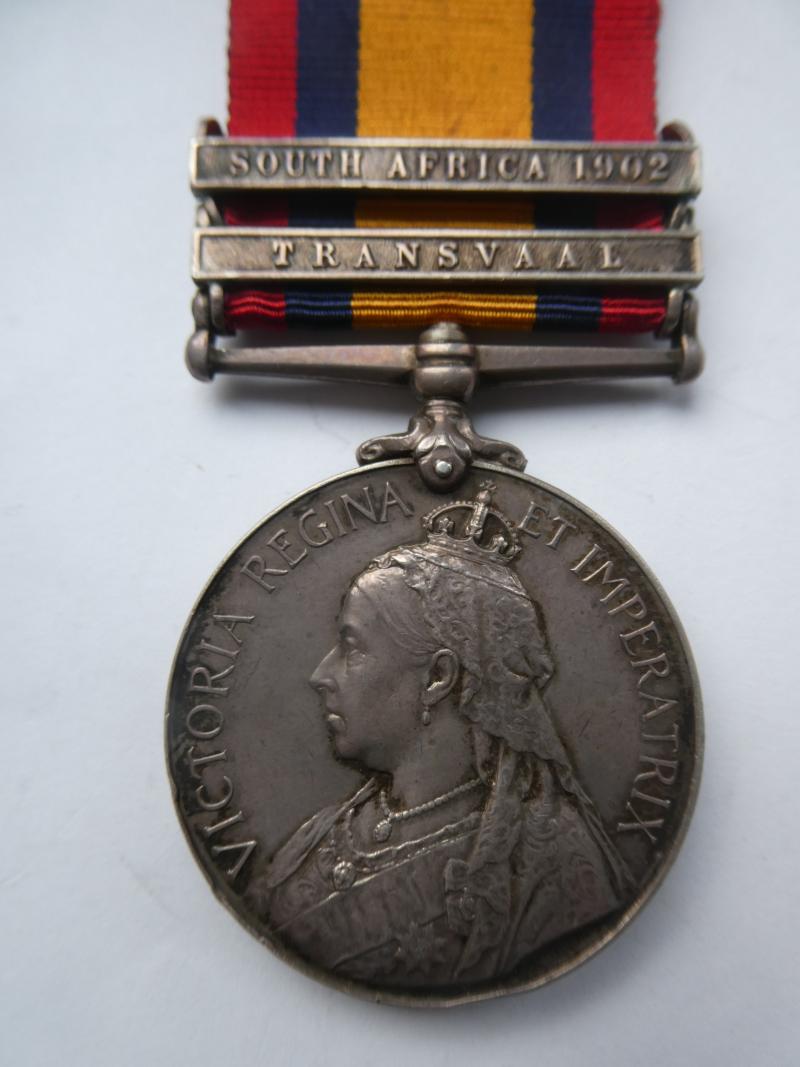 QUEENS SOUTH AFRICA MEDAL-TO BURTON-NORFOLK REGT-FROM AYLSHAM-NORFOLK