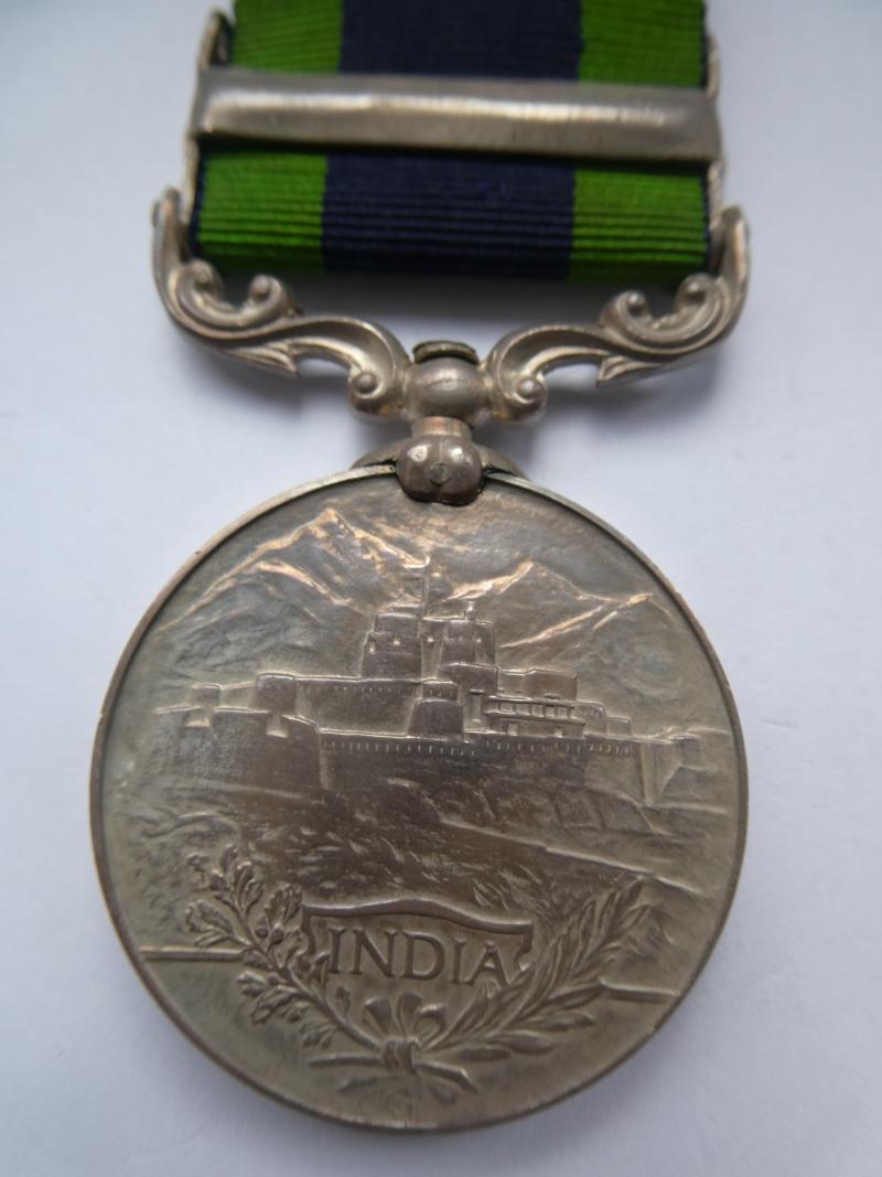 INDIA GENERAL SERVICE MEDAL-CLASP WAZIRISTAN 1919-21-TO GIBSON-NORFOLK REGIMENT-MEDAL SENT TO WALPOLE MARSH NEAR WISBECH
