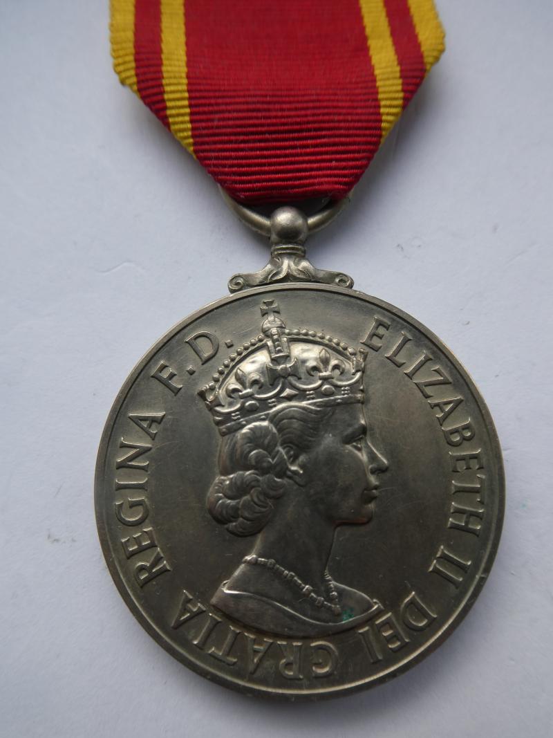 FIRE BRIGADE EXEMPALRY SERVICE MEDAL-TO FIREMAN DUNCAN M GILFILLAN