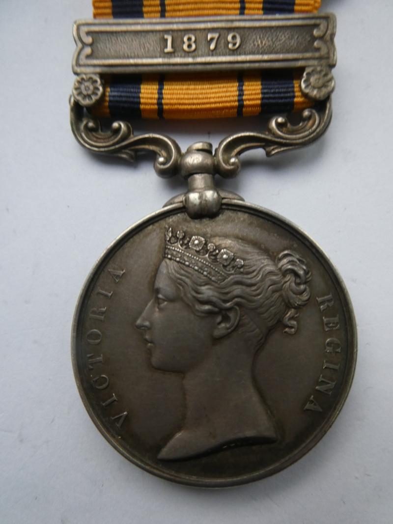 SOUTH AFRICA MEDAL (ZULU WARS) CLASP 1879-TO ELVIN-ROYAL MARINES-H.M.S. 