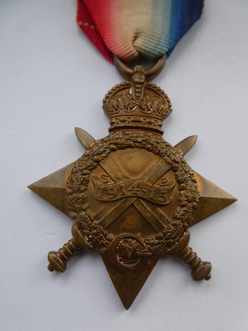 1914/15 STAR-TO BURROWS-NORFOLK REGIMENT-FROM SAXMUNDHAM
