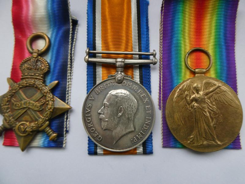 1914/15 STAR TRIO-TO PTE CHARLES LAND 1ST BATTALION NORFOLK REGT-KILLED IN ACTION ON 1ST AUGUST 1916