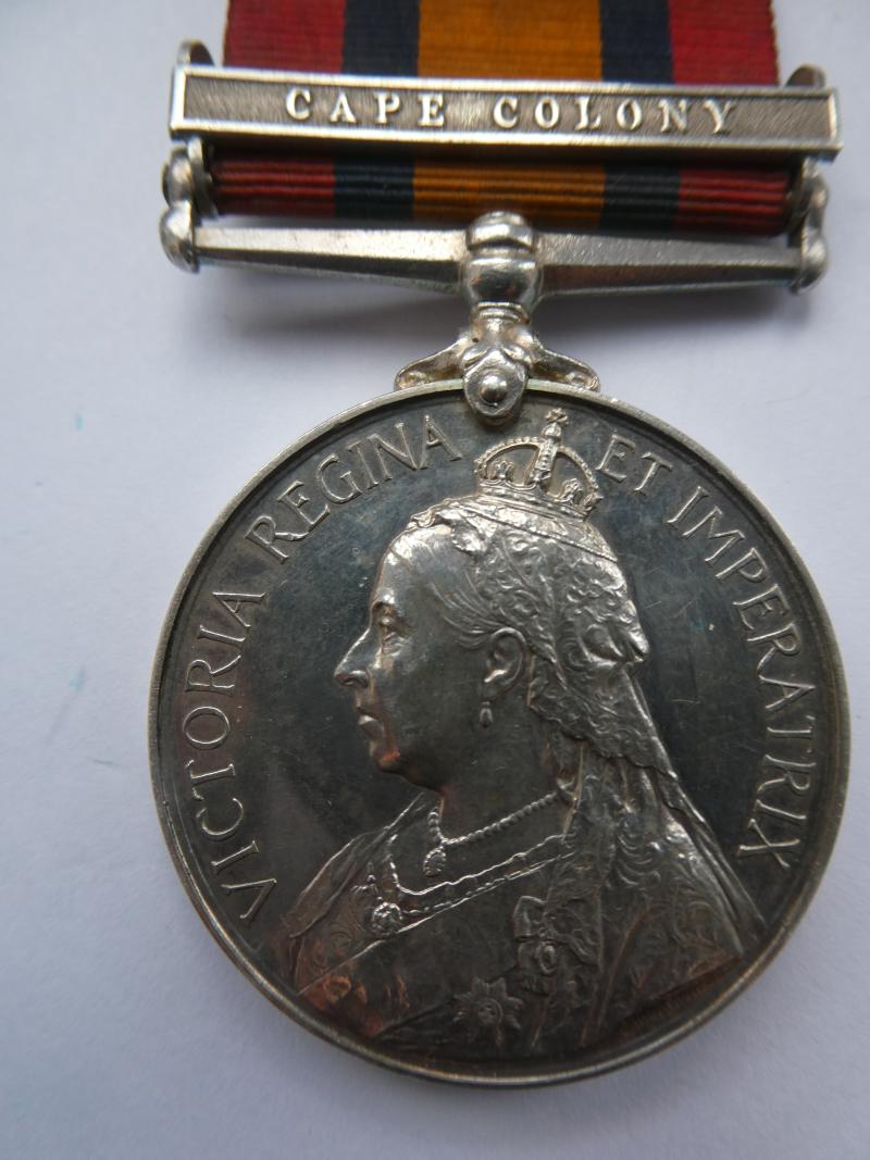 QUEENS SOUTH AFRICA MEDAL-TO BUXTON-NORFOLK REGT-INVALIDED 17/05/1900