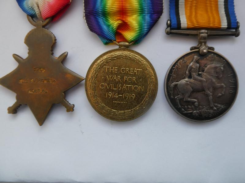 1914/15 STAR TRIO-TO BROWES-NORFOLK REGIMENT-DIEDAS A PRISONER OF WAR ON 15TH AUGUST 1916-BORN LAKENHAM NORWICH