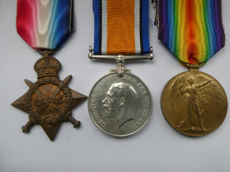 1914/15 STAR TRIO TO GRIMES-NORFOLK REGT-FROM  WEST NEWTON-NORFOLK