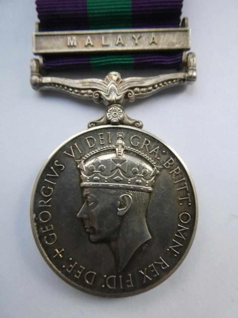 GENERAL SERVICE MEDAL-CLASP MALAYA-TO TOWNSHEND-SUFFOLK REGIMENT