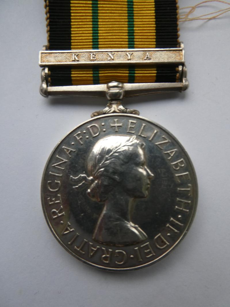 AFRICA GENERAL SERVICE MEDAL-CLASP KENYA-TO McCALL-BLACK WATCH