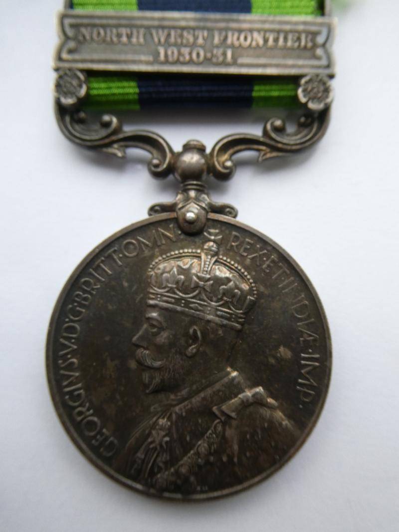 INDIA GENERAL SERVICE MEDAL-CLASP NORTHWEST FRONTIER 1930-31-TO LOCK-ESSEX REGT