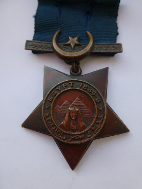 KHEDIVES STAR-1884-6-ON ORIGINAL STITCHED RIBBON