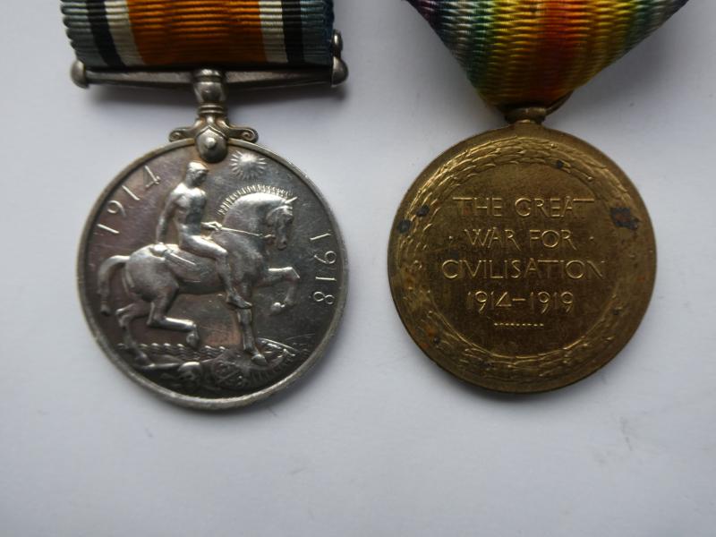 BRITISH WAR AND VICTORY MEDALS-TO BAYTON-NORFOLK REGIMENT