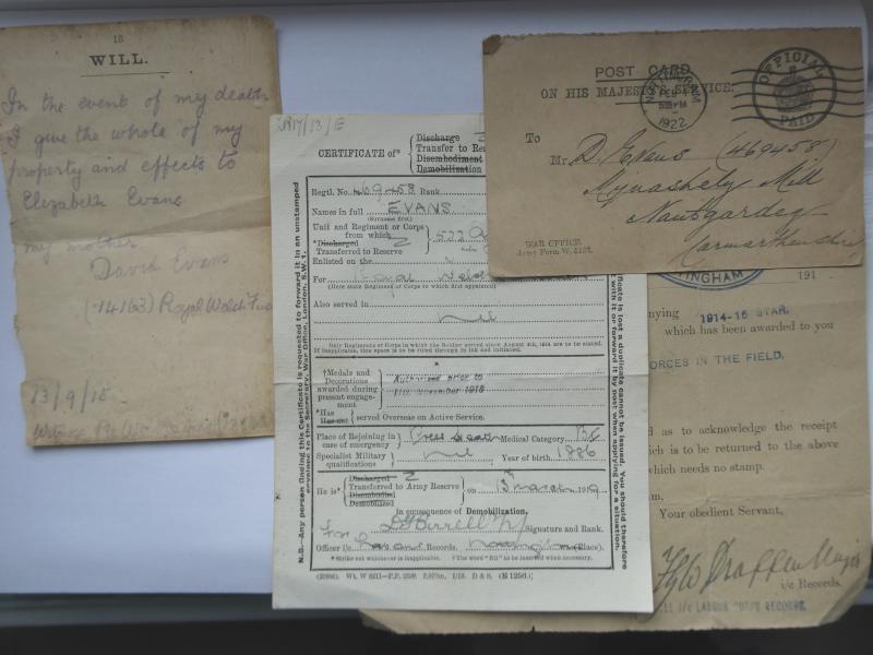 1914/15 STAR TRIO TO EVANS-ROYAL WELSH FUSILIERS