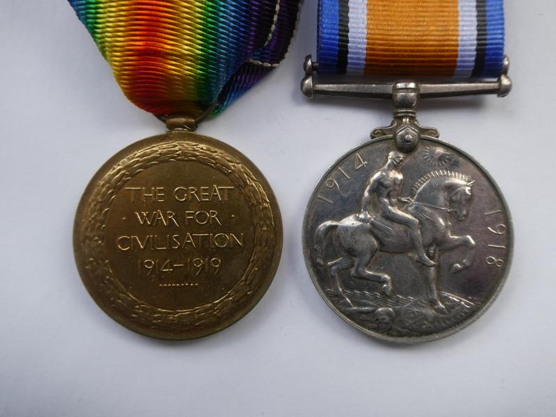 BRITISH WAR AND VICTORY MEDALS TO BOSWELL-DIED 2ND AUGUST 1920