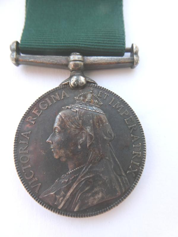 VOLUNTEER LONG SERVICE MEDAL (VICTORIA IMPERATRIX) TO CPL COLE-BOMBAY BARODA AND CENTRAL INDIA RAILWAY