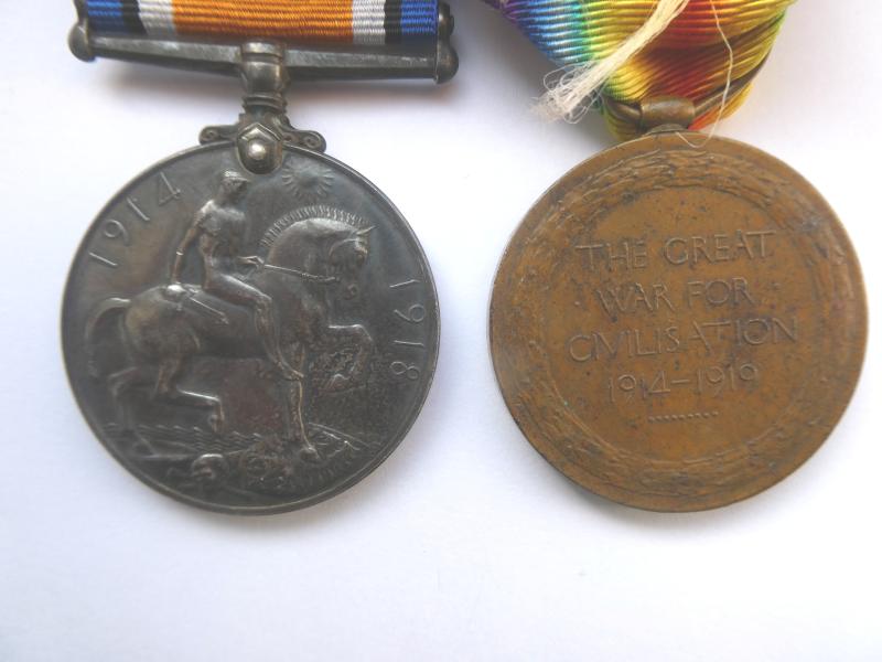 BRITISH WAR AND VICTORY MEDALS TO HADDY-8TH LONDONS (POST OFFICE RIFLES)