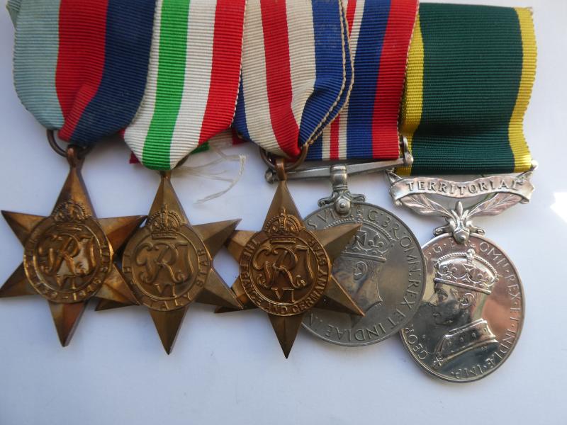 TERRITORIAL EFFICIENCY MEDAL GROUP OF FIVE TO DAVIES-ROYAL WELSH FUSILIERS