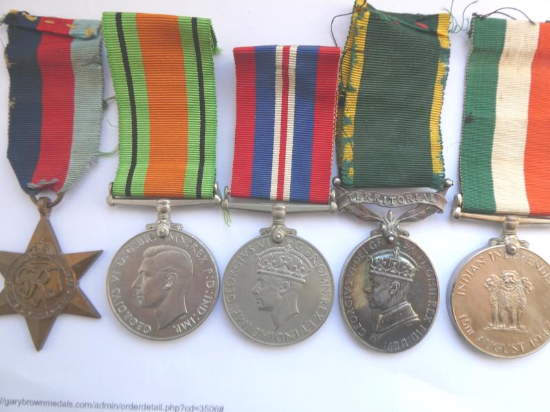 TERRITORIAL EFFICENCY INDIAN INDEPENDENCE GROUP OF 5 TO MAJOR STRAUS-R.E.M.E