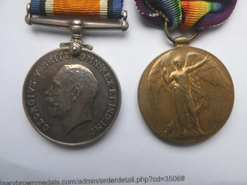BRITISH WAR AND VICTORY MEDALS TO BRETTONER-K.O.Y.L.I