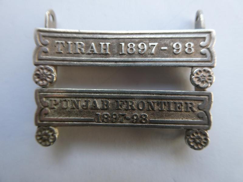 ORIGINAL PUNJAB FRONTIER 1897-98 AND TIRAH 1897-98 PAIR OF CLAASPS FOR THE INDIA GENERAL SERVICE MEDAL 1896