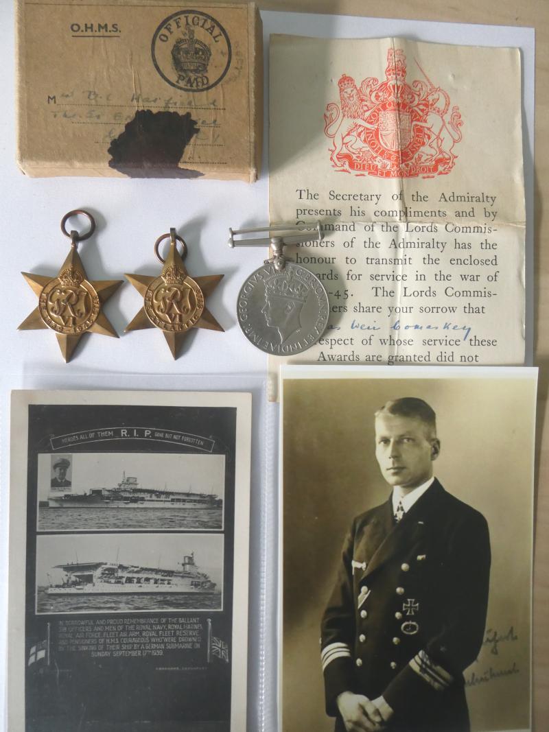 ATLANTIC STAR CASUALTY GROUP OF THREE TO DOUGLAS WEIR  COMASKY- PETTY OFFICER AIR FITTER-DIED WHEN H. M. S. COURAGEOUS WAS SUNK BY U29 ON 17TH SEPTEMBER 1939