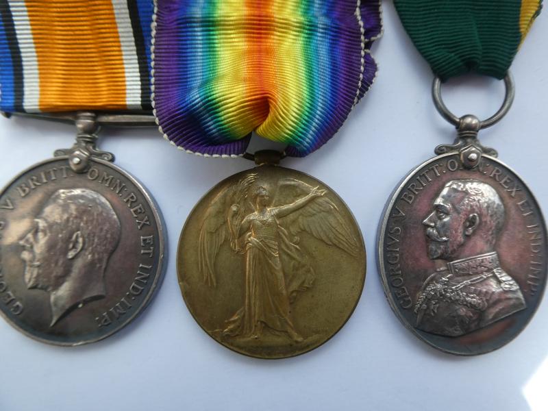 BRITISH WAR AND VICTORY MEDALS-AND TERRITORIAL EFFICIENCY MEDAL GROUP TO JONES-ROYAL WELSH FUSILIERS AND R.A.M.C.