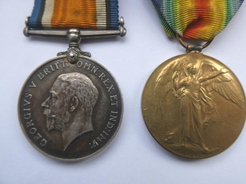 BRITISH WAR AND VICTORY MEDALS TO LIEUT GEORGE WHITEHOUSE BOSTON-SERVED WITH THE NORFOLK YEOMANRY