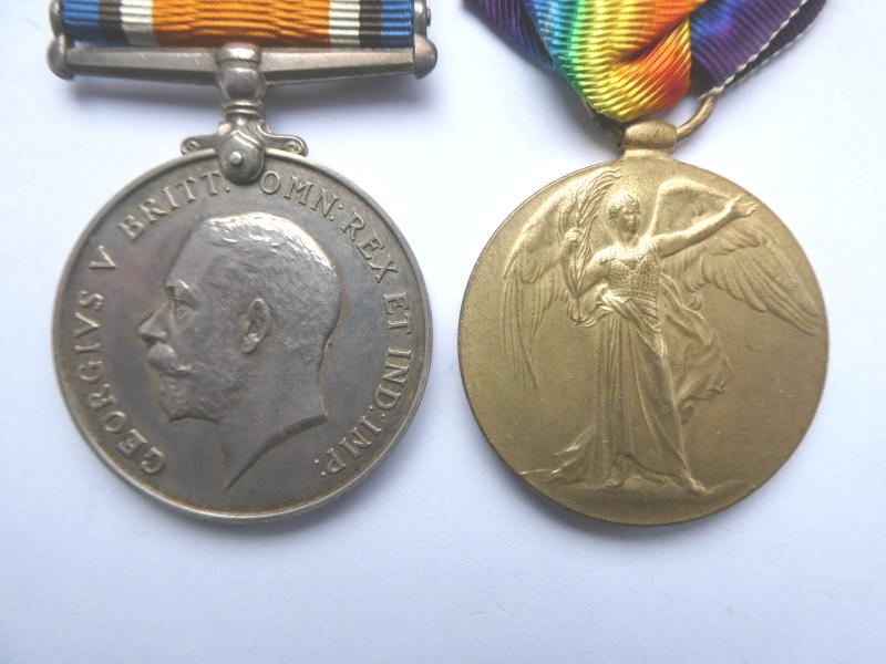 BRITISH WAR AND VICTORY MEDALS -TO THOROGOOD-NORFOLK REGT-KILLED IN ACTION ON