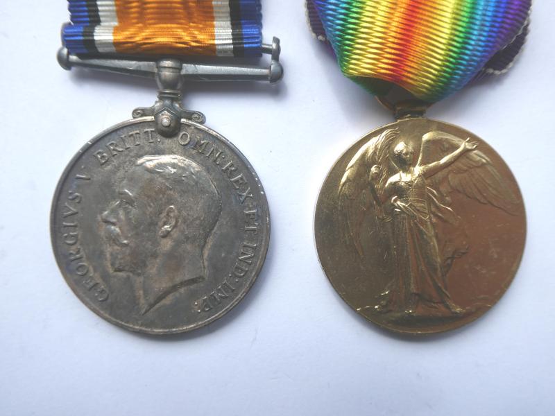 BRITISH WAR AND VICTORY MEDALS TO BRIGGS-SUFFOLK REGIMENT-KILLED IN ACTION ON 12TH OCTOBER 1916
