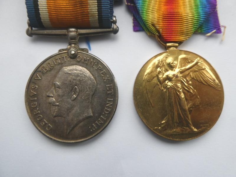 BRITISH WAR AND VICTORY MEDALS-TO E THORNTON -SASC MECHANICAL TRANSPORT