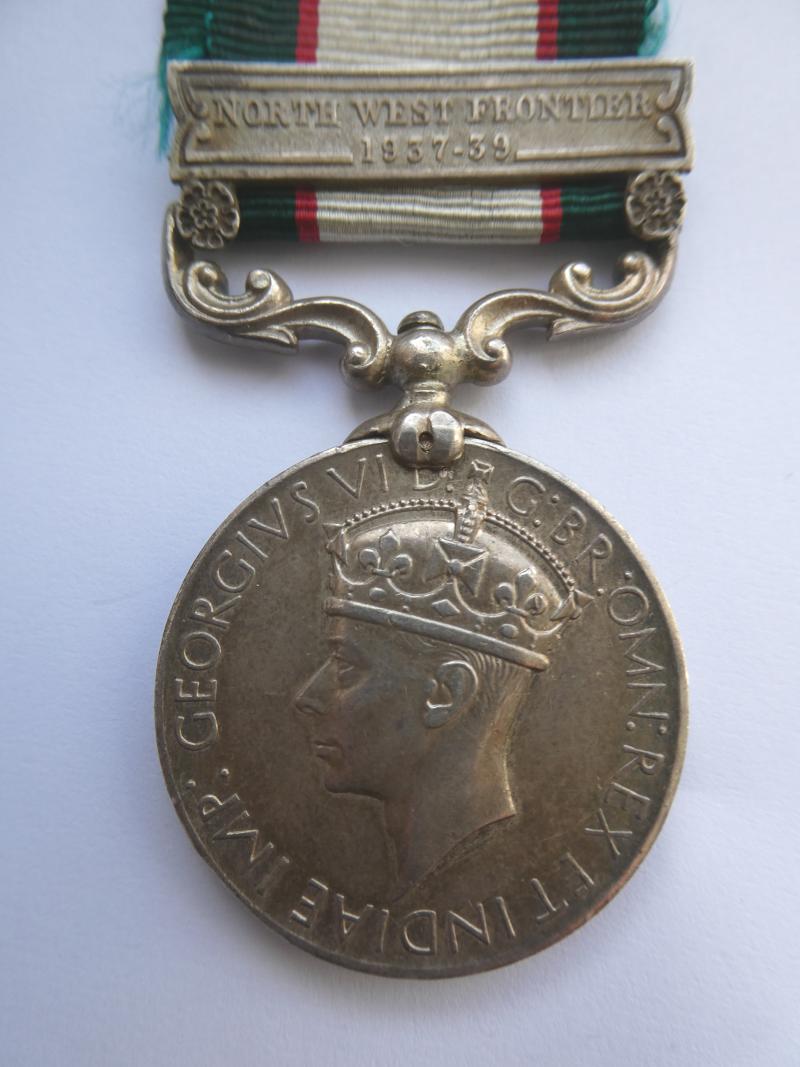 INDIA GENERAL SERVICE MEDAL-CLASP NORTHWEST FRONTIER 1937-39-TO SIGNALLER SARDAR SINGH-16 MOUNTAIN BATTERY