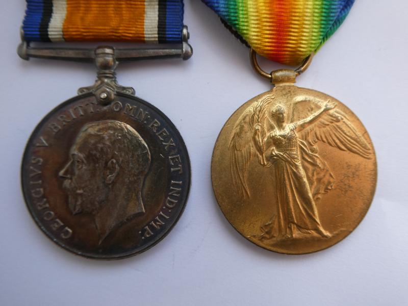BRITISH WAR AND VICTORY MEDALS TO ADAMS -ARMY SERVICE CORPS-SERVED IN EAST AFRICA