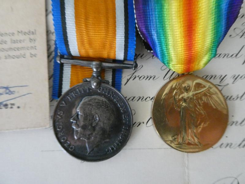 BRITISH WAR AND VICTORY MEDALS TO LIEUT BASKETT-KENT CYCLIST BTN