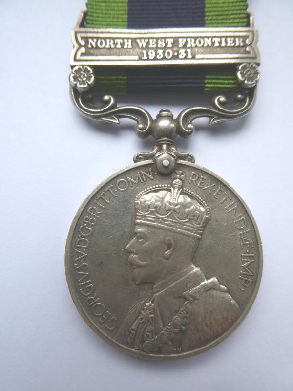 INDIA GENERAL SERVICE MEDAL NORTHWEST FRONTIER 1930-31 TO BARRET-ROYAL ARTILLERY-BORN IN NORWICH