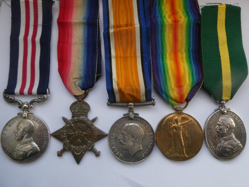 MILITARY MEDAL -1914 STAR TRIO AND LONG SERVICE GROUP TO WILLIAMS-R.A.M.C.