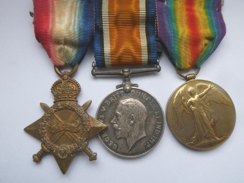 1914/15 STAR TRIO TO GREEN-SUFFOLK YEOMANRY AND SUFFOLK REGT
