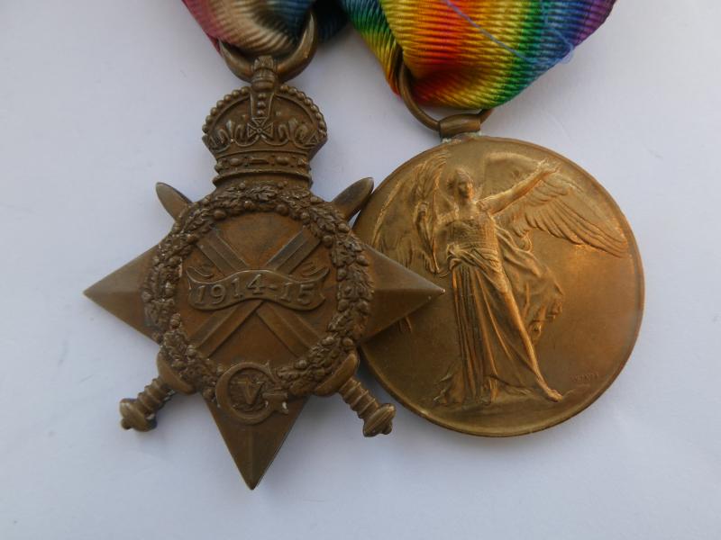 1914/15 STAR AND VICTORY MEDAL TO LEVERSIDGE-ROYAL ARTILLERY
