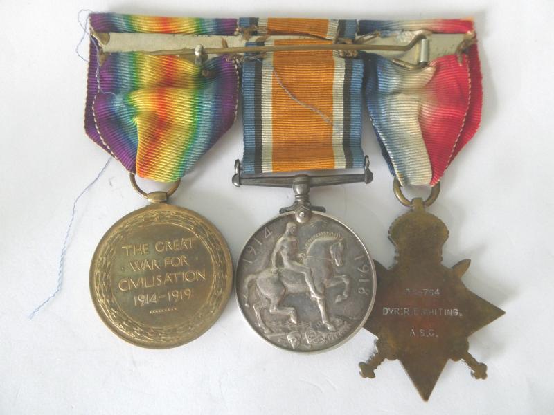 1914 STAR TRIO TO WHITING-ARMY SERVICE CORPS-