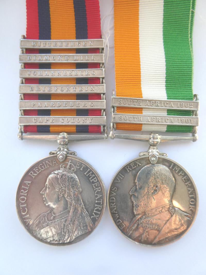 BOER WAR PAIR TO JOHNSON-ROYAL FIELD ARTILLERY-MEDAL ROLL STATES 