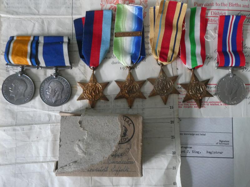 LONG SERVICE NAVAL GROUP OF 7 TO LEADING TELEGRAPHER  RUMSBY-H.M.S. ROYAL OAK ON HIS LONG SERVICE MEDAL