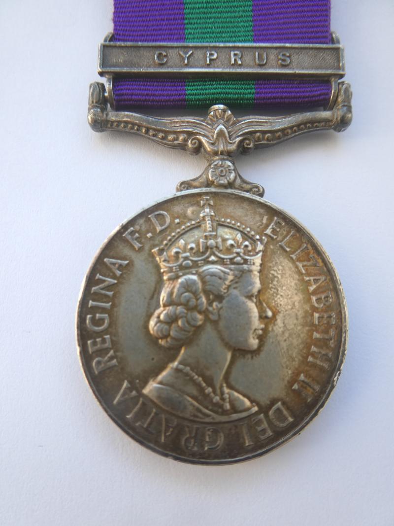 GENERAL SERVICE MEDAL-CLASP CYPRUS-TO GRIFFITHS-ROYAL ARTILLERY