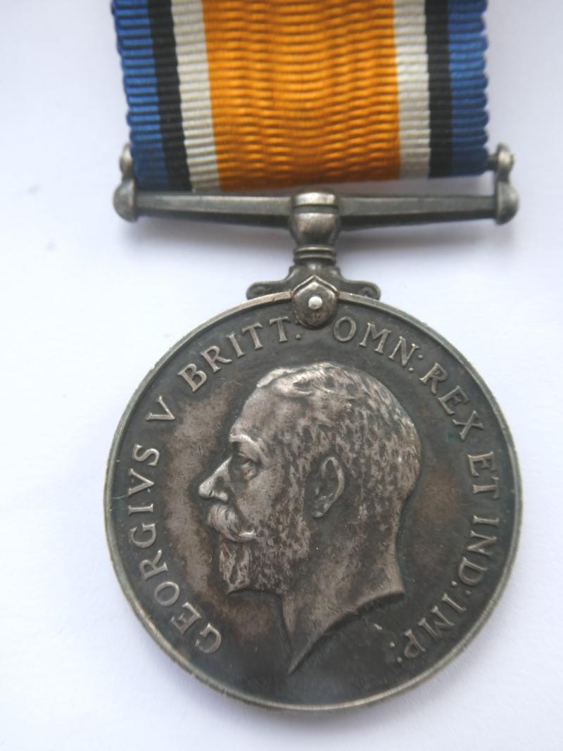 BRITISH WAR MEDAL TO YULL-NORFOLK REGIMENT-PRISONER OF WAR 24/08/1914
