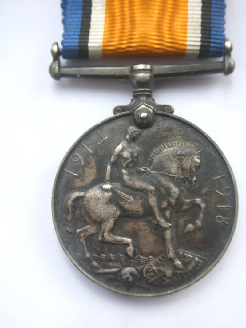 BRITISH WAR MEDAL TO YULL-NORFOLK REGIMENT-PRISONER OF WAR 24/08/1914